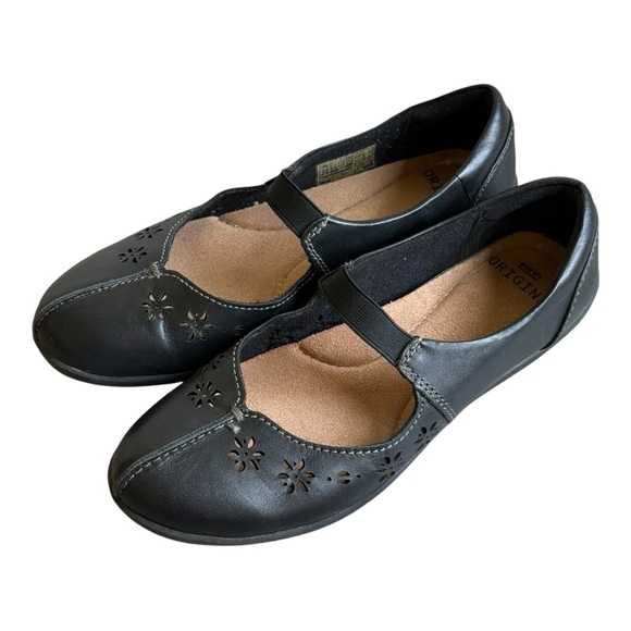 Earth Origins Black Perforated Florence Mary Jane Comfort Walking Shoes Size 7 - Picture 3 of 14